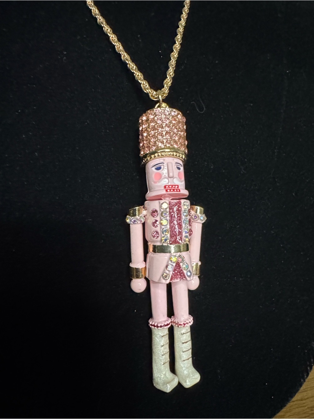 Betsey Johnson nutcracker pendant long necklace